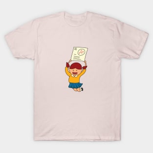 happy school girl get an excellent grade T-Shirt